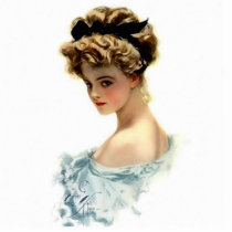 Harrison Fisher Girl in Blue Pin photo sculptures by AlabasterRose Harrison Fisher Girl in Blue Pin photo sculptures