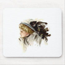 Harrison Fisher Girl rith a Featherd Hat mousepads
