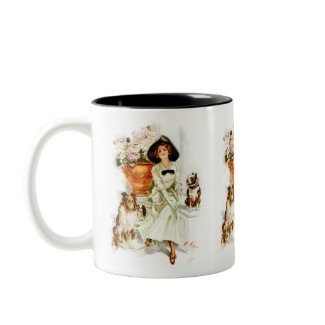 Harrison Fisher: Woman with three Dogs mug