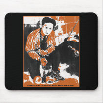 HARRY HOUDINI Black and Orange Art Illustration mousepads