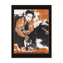 HARRY HOUDINI Black and Orange Art Illustration postcards