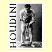 Harry Houdini in Chains postcards