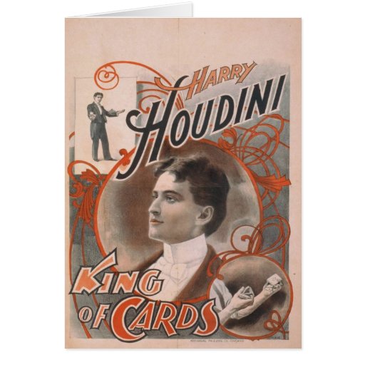 Harry Houdini, 'King of Cards' Vintage Theater