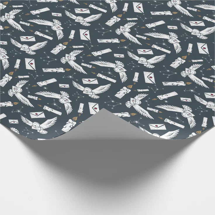 HARRY POTTER Hedwig Delivering Letters Pattern Wrapping Paper Zazzle