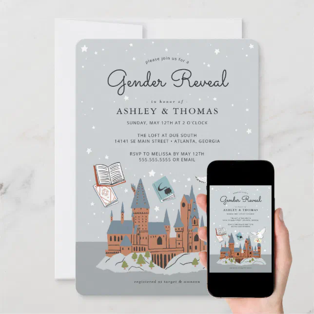 Harry Potter Hogwarts Castle Gender Reveal Invitation Zazzle