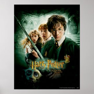 Harry Potter Ron Hermione Dobby Group Shot print