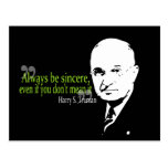 harry s truman always be sincere post cards