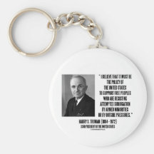 Harry S. Truman Policy Of United States Support Keychain