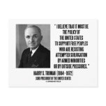 Harry S. Truman Policy Of United States Support postcards