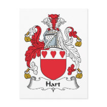 Hart Family Crest postcards by coatsofarms Hart Family Crest postcards