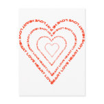 Hart made out of words post card