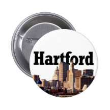 Hartford CT Skyline with "Hartford" in the sky Pin