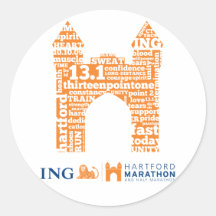 Hartford Half-Marathon: Arch Round Sticker