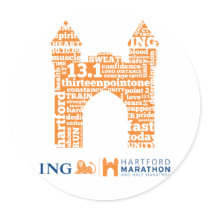 Hartford Half-Marathon: Arch Round Sticker