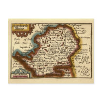 "Hartfordeshire" Hertfordshire County Map postcards