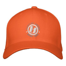Hartley Acres / White/grey lettering embroidered hats
