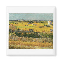 Harvest at La Crau, Vincent Van Gogh magnets by masterpiecesofart Harvest at La Crau, Vincent Van Gogh magnets