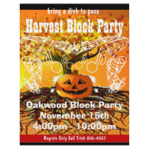Harvest Block Party Event or Fall Event Flyer