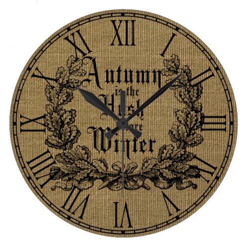 Harvest Burlap Prints Large Clock Harvest Burlap Prints Large Clock