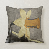 Harvest Flower Pillow in Neutrals and Yellow