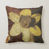 Harvest Flower Pillow in Yellow and Burgundy