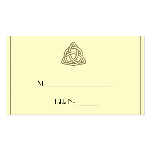 Harvest Gold Celtic Knot Wedding Place Cards Business Card Templates (front side)
