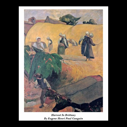 Harvest In Brittany By Eugene Henri Paul Gauguin Print
