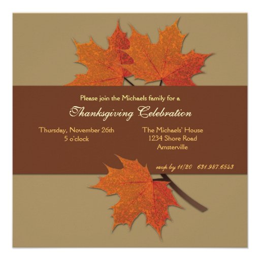 Harvest Leaves Invitation