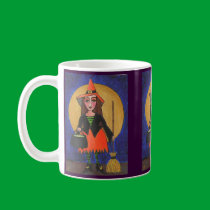 Harvest Moon Witch - Halloween Mug by folkartblonde Harvest Moon Witch - Halloween Mug