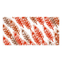 harvest pattern with wheat photo card template