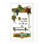 Harvest Scene and Thanksgiving Greeting Postcards