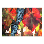 Harvest Time Grapes and Leaves Personalized Invitations