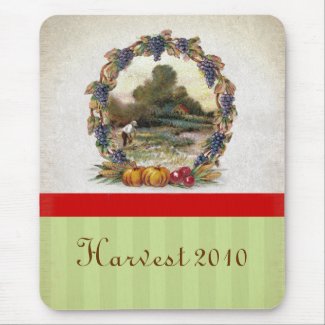 Harvest Time Mouse Pad Vintage Farm Illustrations mousepad