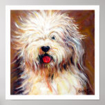 Harvey - perro de ovejas inglés viejo poster