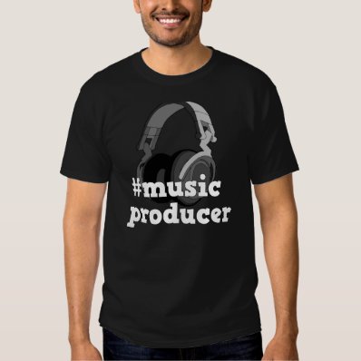 Hashtag Music Producer B&W Men's T-Shirt Design