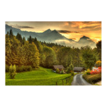 Hasliberg Switzerland sunset and Swiss mountains