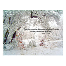 Hast thou entered into the treasures of the snow? postcards