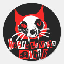 HASTA LA VISTA KITTY ROUND STICKER