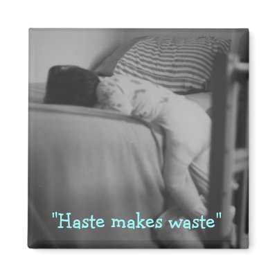"Haste makes waste" magnet by Etwills. Haste makes waste magnet