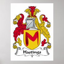 Hastings Family Crest Poster
