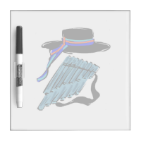 hat blue pan flute ribbon music design.png Dry-Erase board