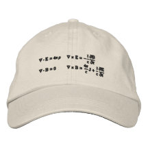 Hat, embroidered, Maxwell's equations Embroidered Hats