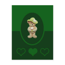 Hat & Flowers Teddy Bear postcards