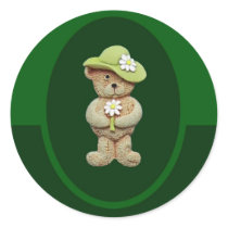 Hat & Flowers Teddy Bear stickers