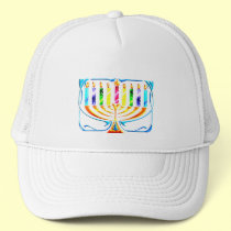 Hat: Hanukkah Menorah - Chanukah Menorah