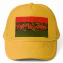 Hat - Happy Halloween - Yellow, red and green