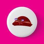 Hat in Red with Purple Flower