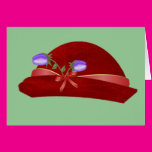 Hat in Red with Purple Flower