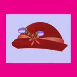 Hat in Red with Purple Flower