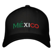 Hat: Mexico lindo, tri-color Embroidered Hats